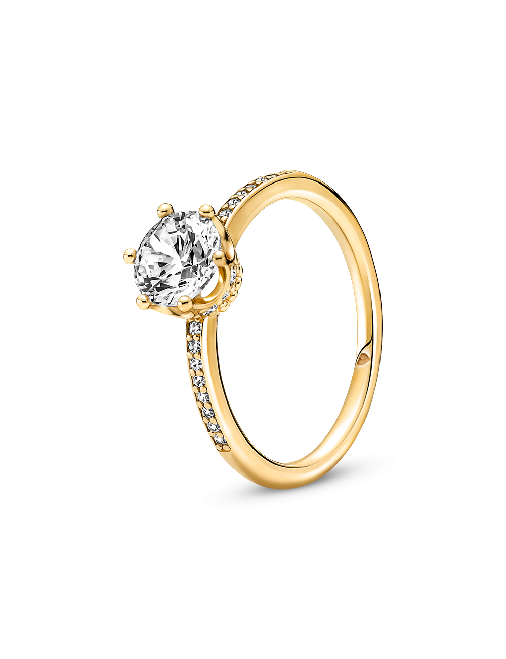 Anel Clear Sparkling Crown Solitaire Pandora