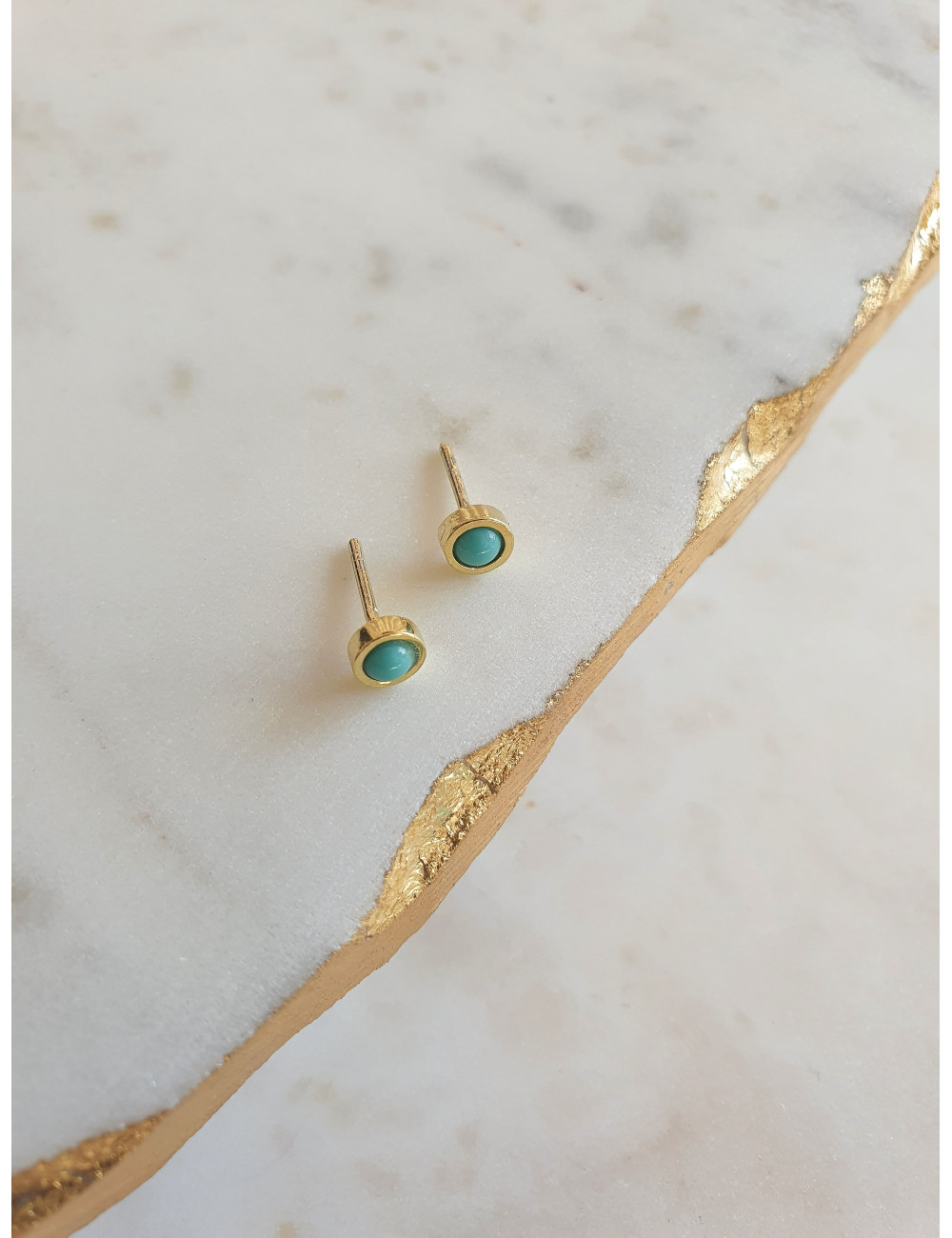 BRINCOS MILAN BLUE PRATA DOURADA