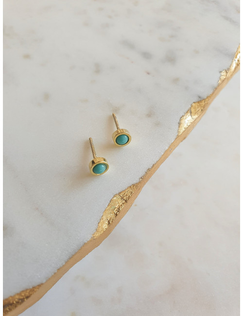 BRINCOS MILAN BLUE PRATA DOURADA