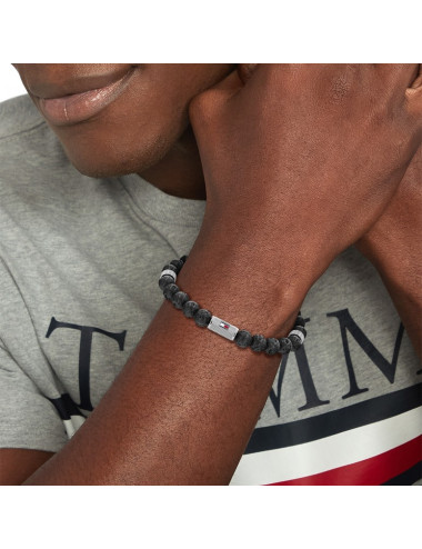 PULSEIRA TOMMY HILFIGER BEADED STONE BLACK