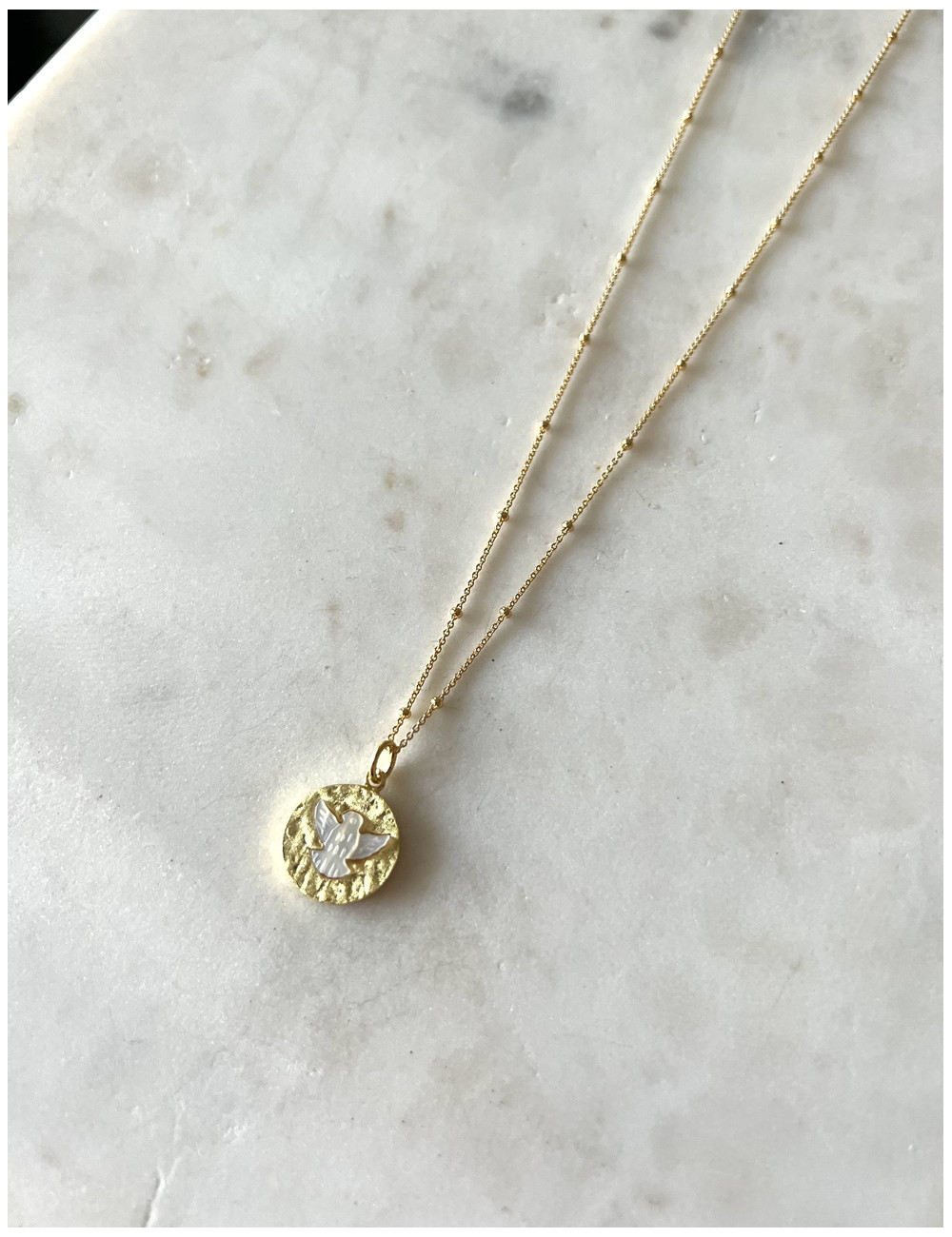 Colar Espirito Santo prata dourada