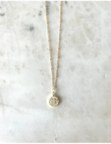 Colar Espirito Santo prata dourada