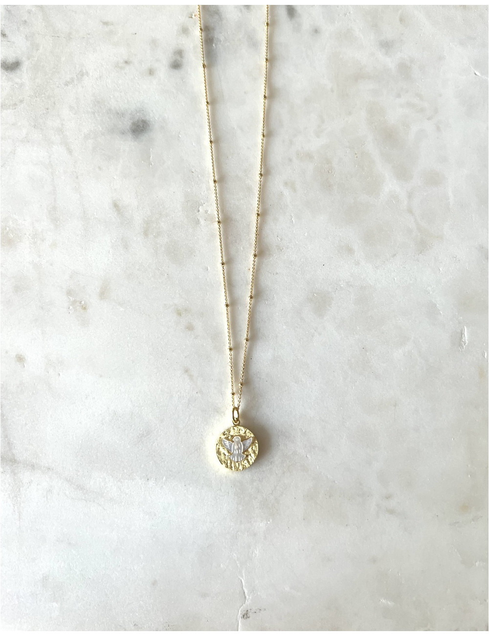 Colar Espirito Santo prata dourada