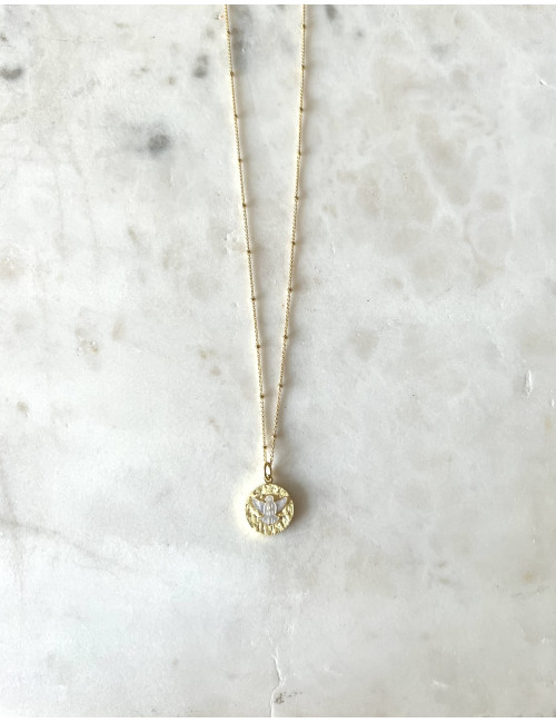 Colar Espirito Santo prata dourada