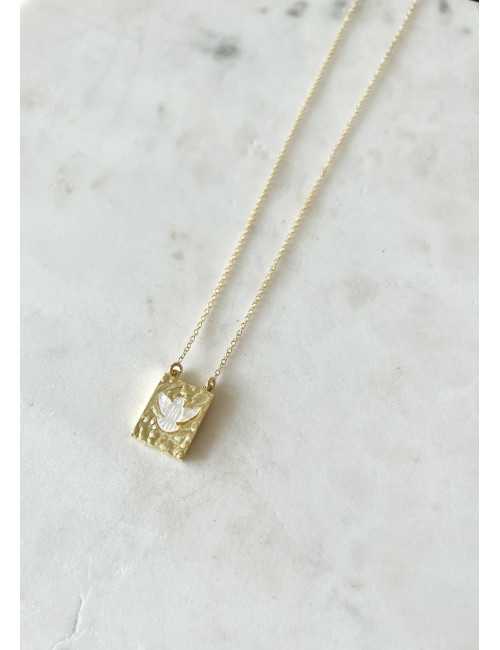 Colar Espirito Santo Prata Dourada