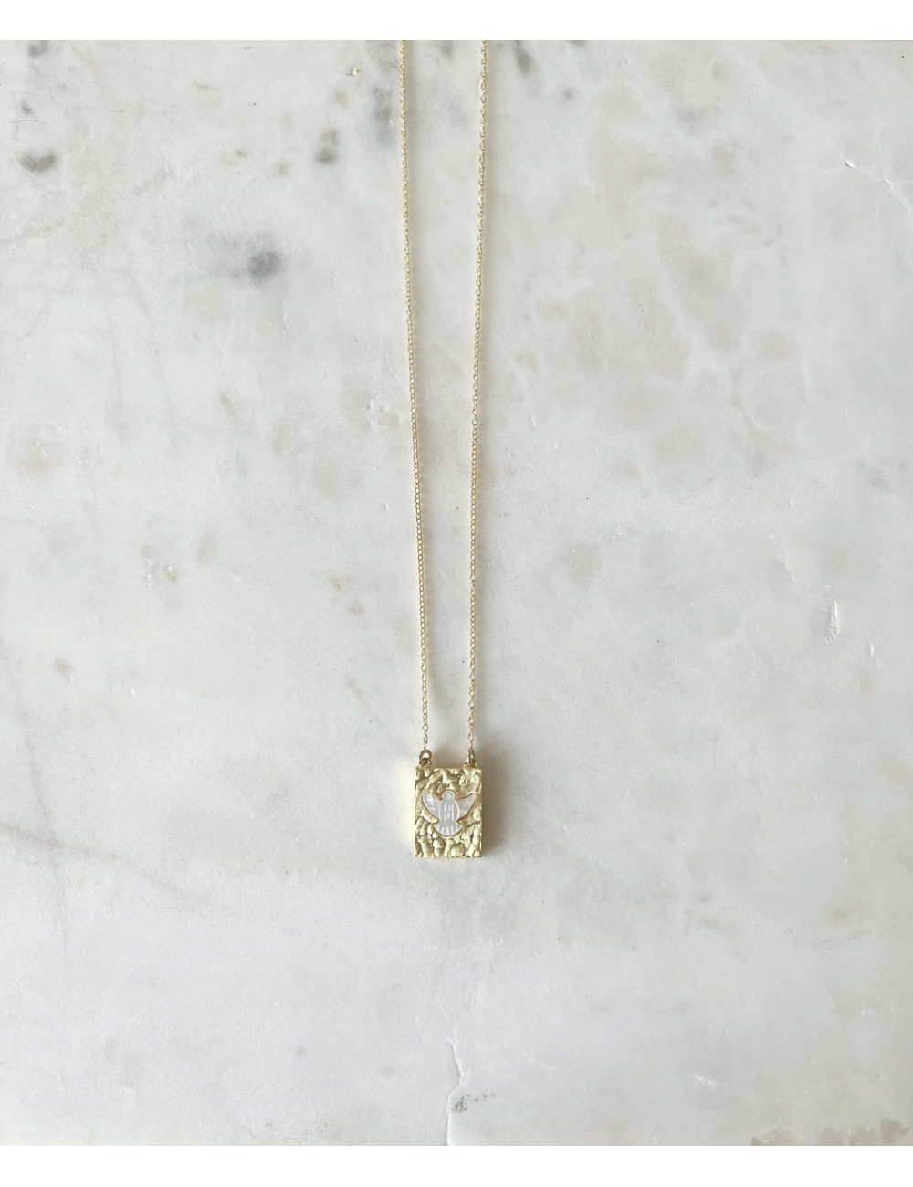 Colar Espirito Santo Prata Dourada