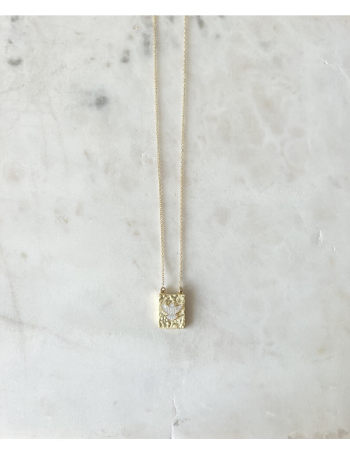 Colar Espirito Santo Prata Dourada