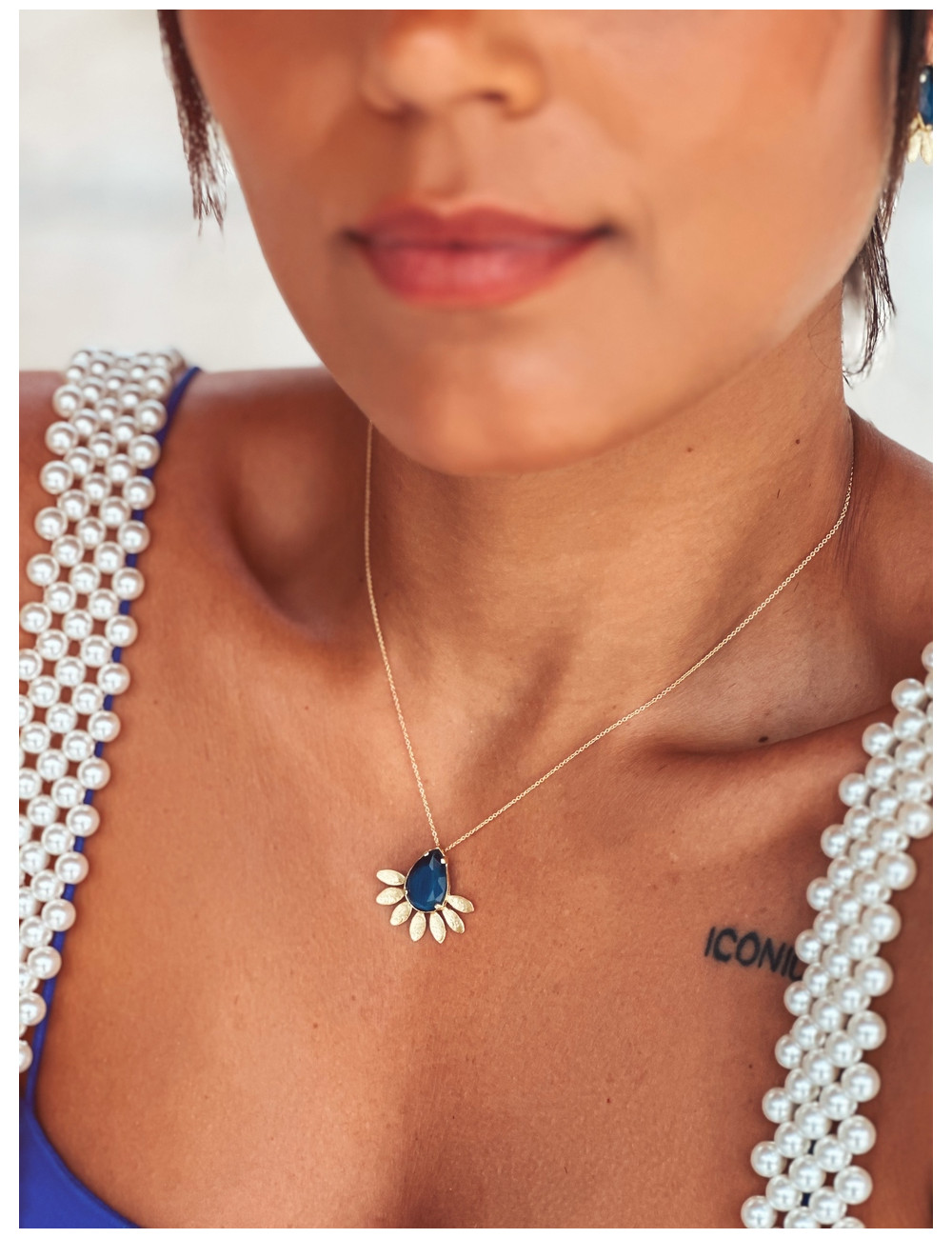 Colar Savina Prata Dourada