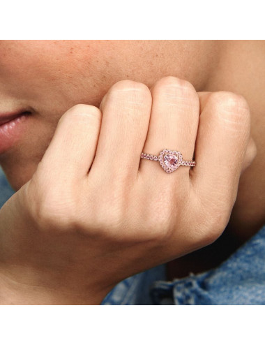 Anel Sparkling Elevated Heart Pandora