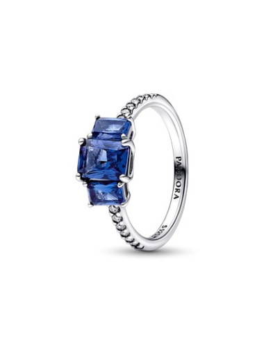 ANEL BLUE RECTANGULAR THREE STONE SPARKLING PANDORA
