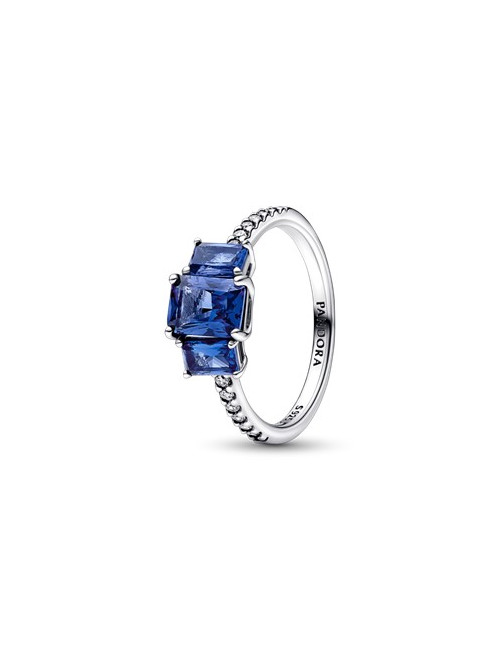 ANEL BLUE RECTANGULAR THREE STONE SPARKLING PANDORA