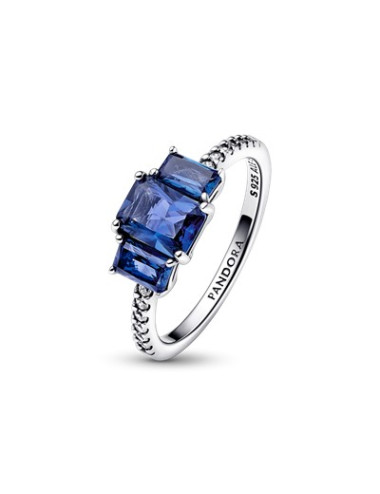 ANEL BLUE RECTANGULAR THREE STONE SPARKLING PANDORA