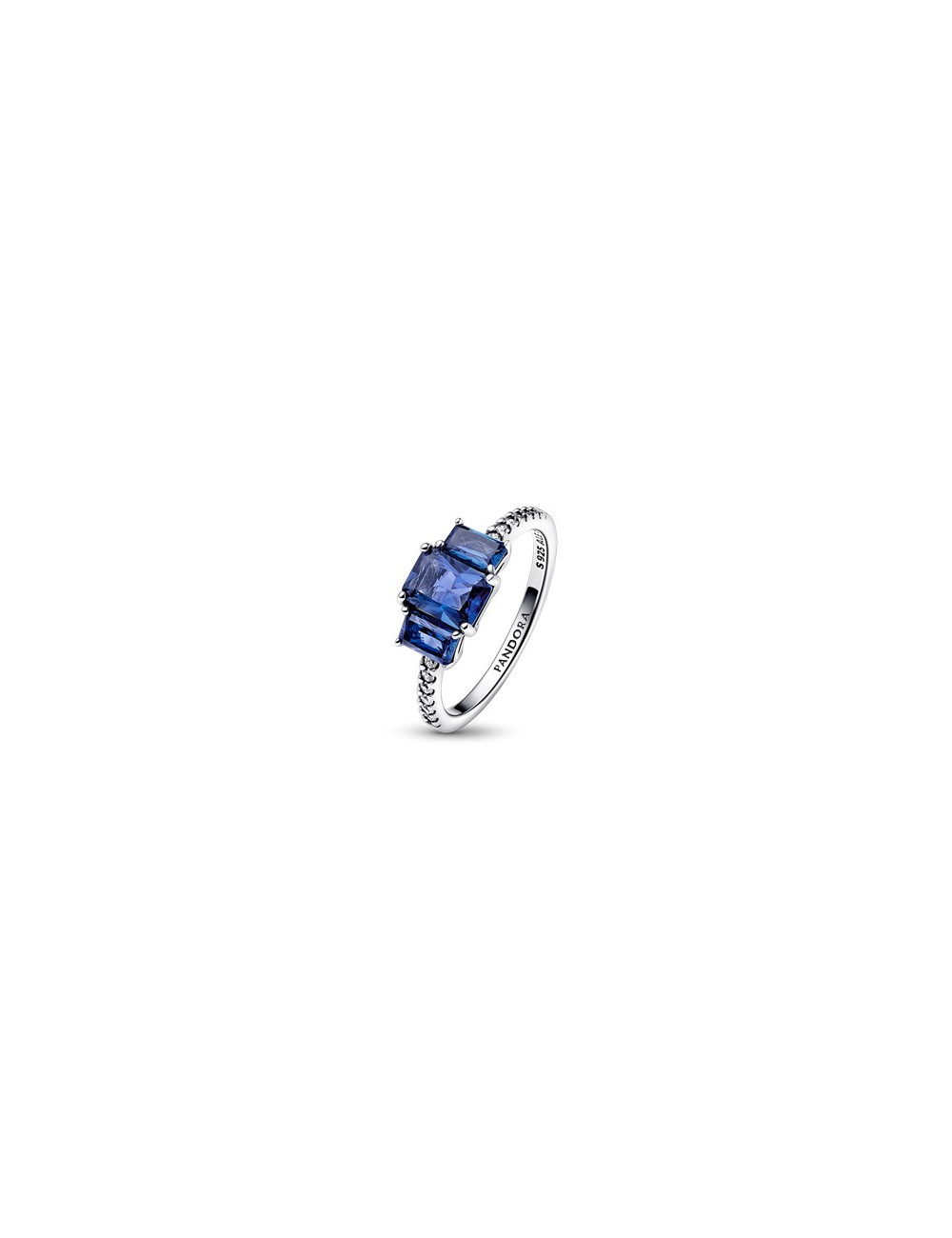 ANEL BLUE RECTANGULAR THREE STONE SPARKLING PANDORA