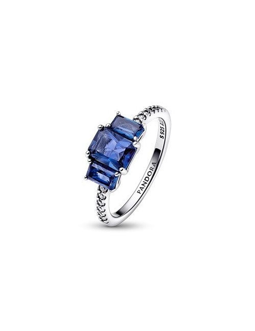 ANEL BLUE RECTANGULAR THREE STONE SPARKLING PANDORA
