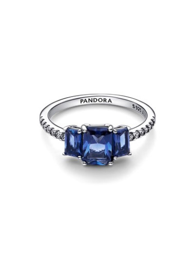 ANEL BLUE RECTANGULAR THREE STONE SPARKLING PANDORA