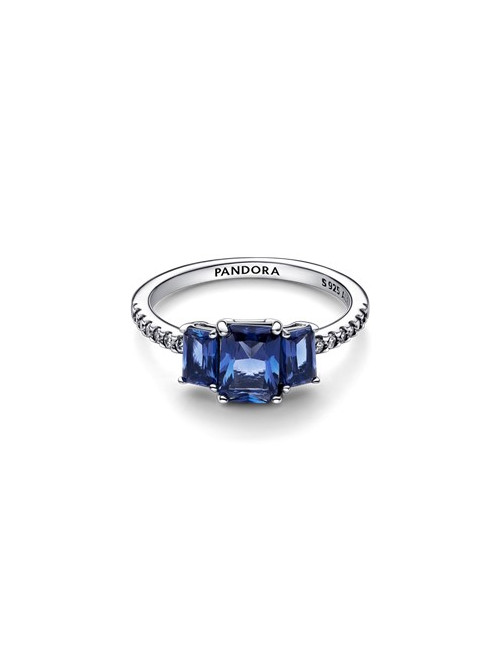 ANEL BLUE RECTANGULAR THREE STONE SPARKLING PANDORA