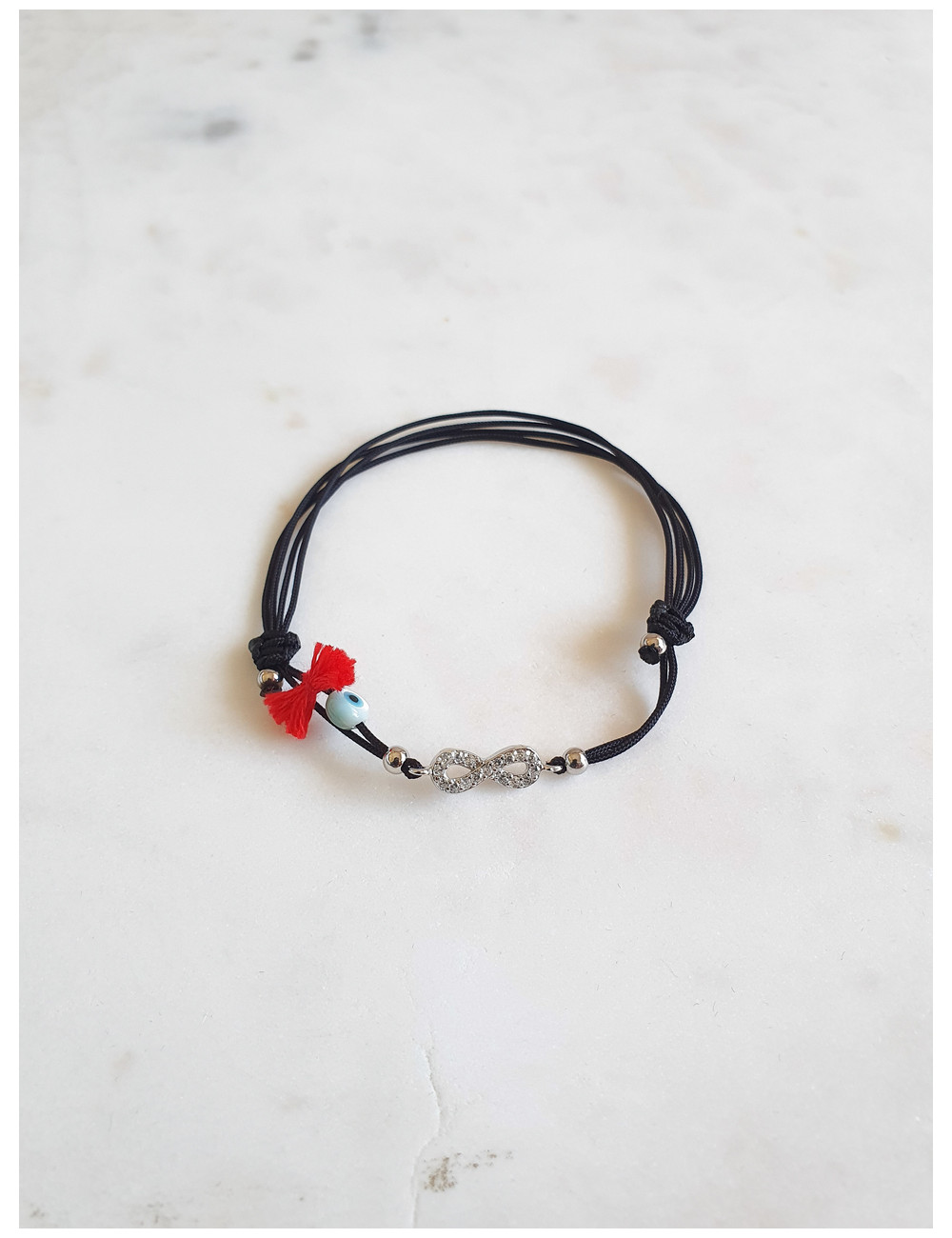 PULSEIRA EM FIO SEDA INFINITO PRATA