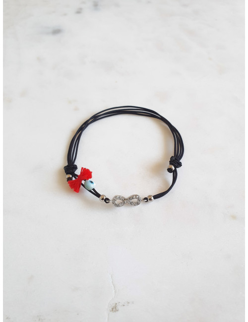 PULSEIRA EM FIO SEDA INFINITO PRATA