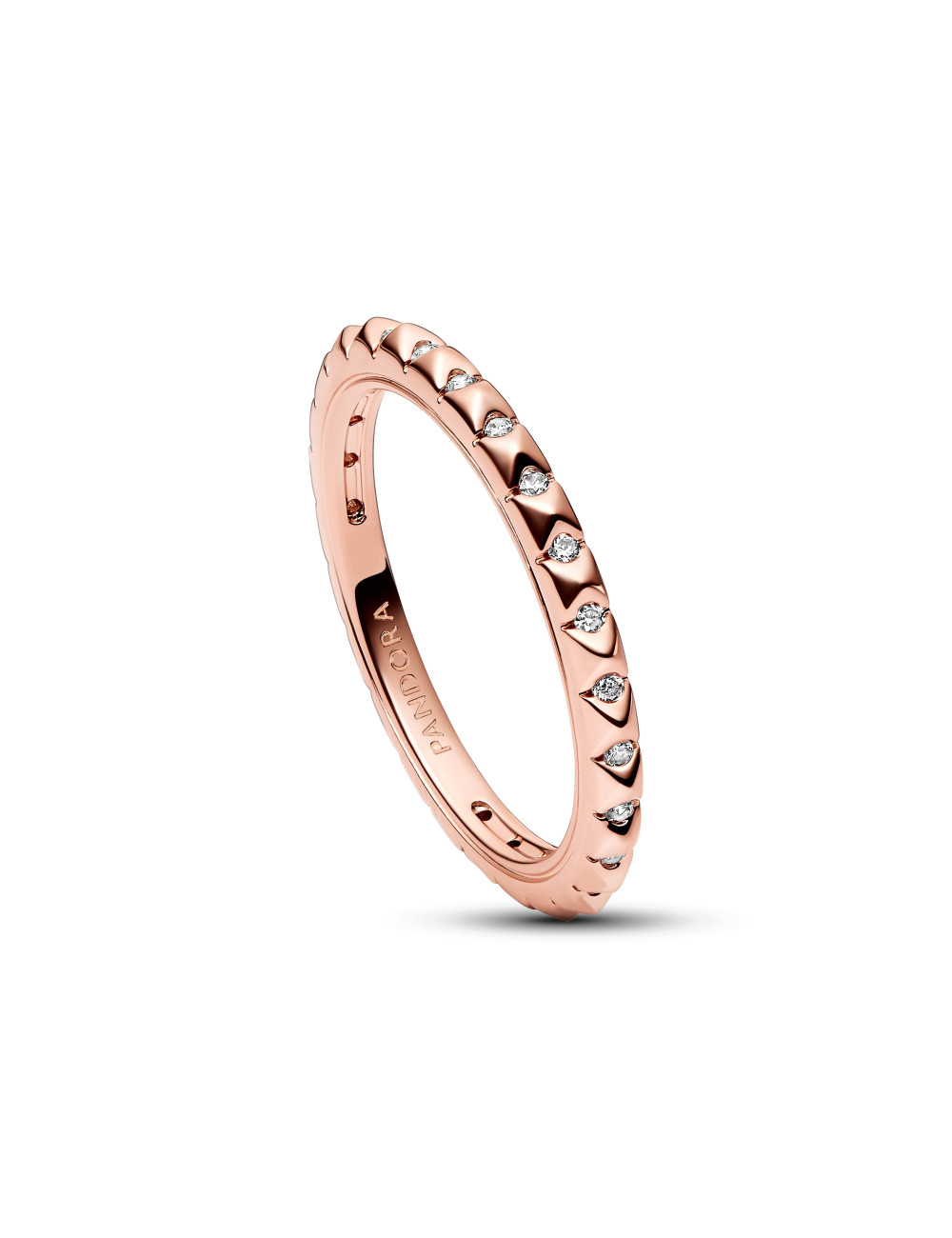 Anel Pyramid Studded Rose Gold Pandora