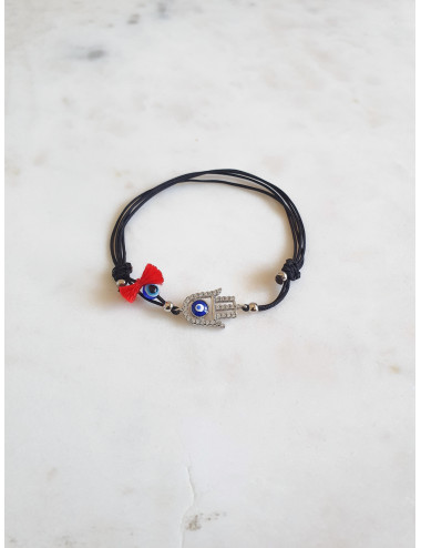 PULSEIRA SEDA MÃO FÁTIMA PRATA