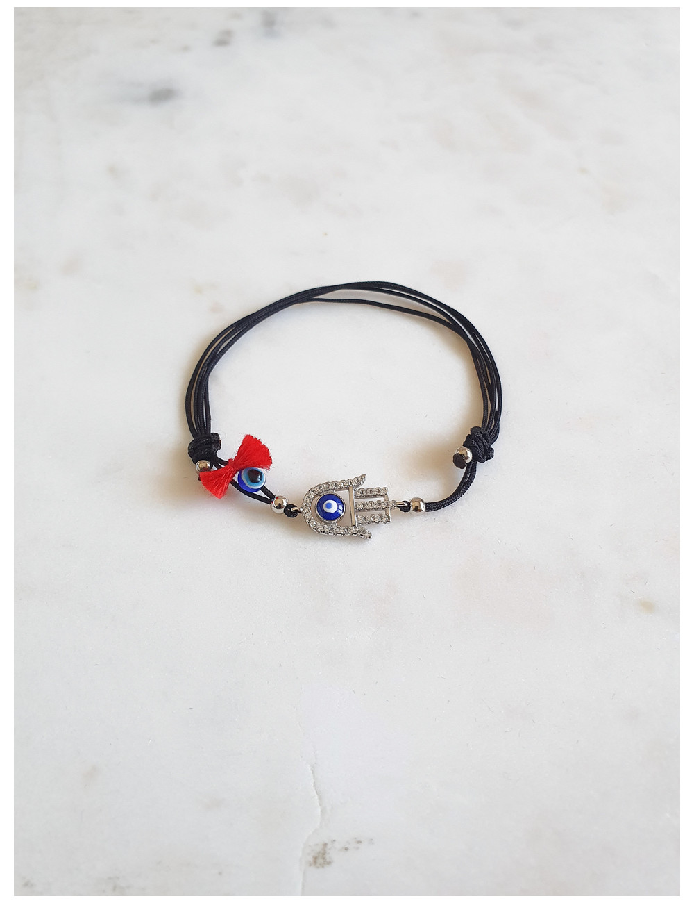 PULSEIRA SEDA MÃO FÁTIMA PRATA