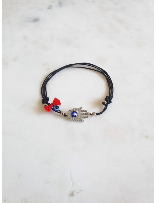 PULSEIRA SEDA MÃO FÁTIMA PRATA