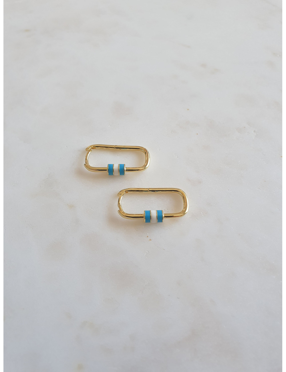 BRINCOS LOCK PRATA DOURADA