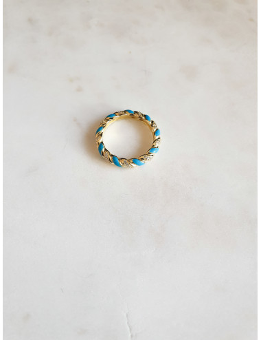 ANEL ENTRANÇADO AZUL