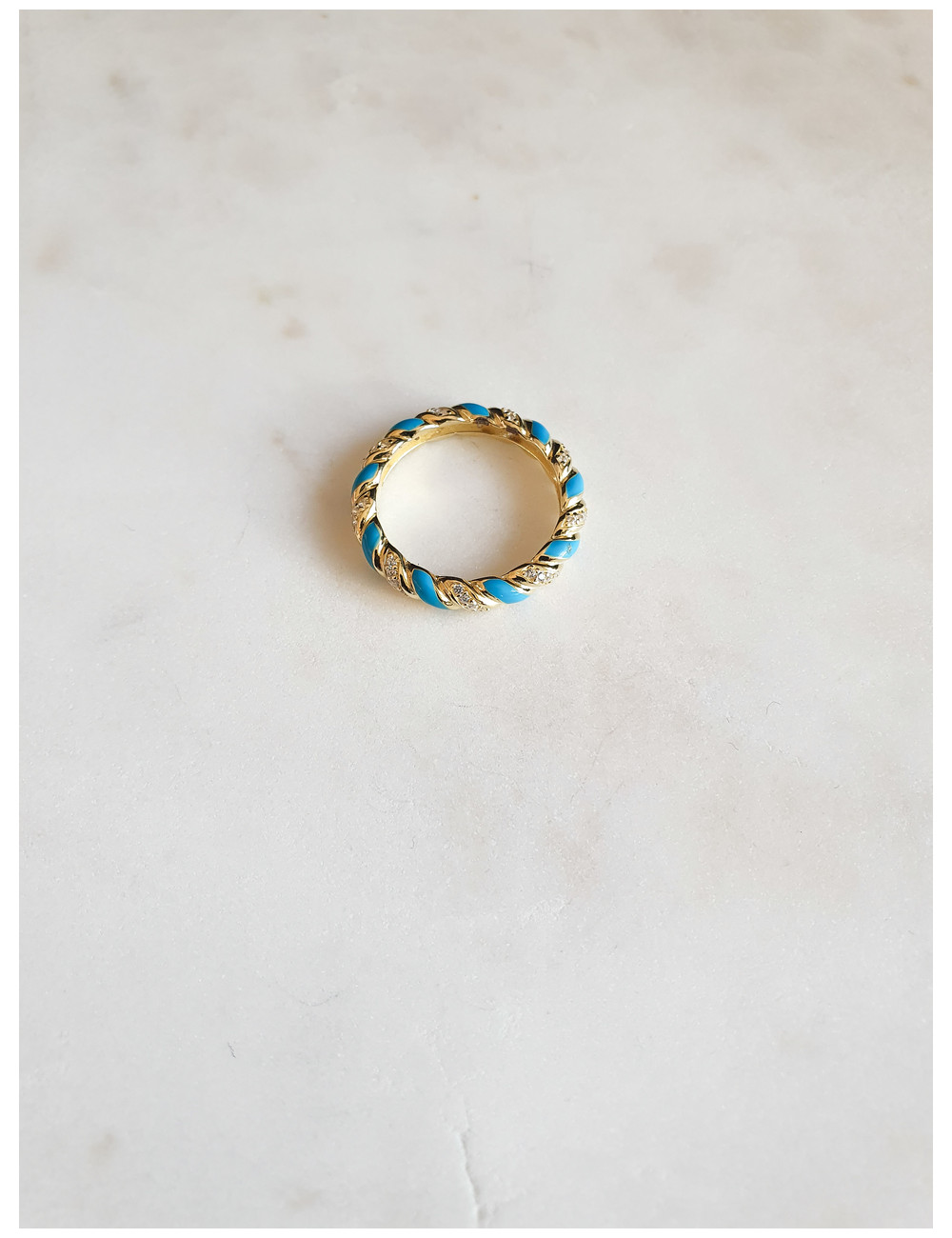 ANEL ENTRANÇADO AZUL