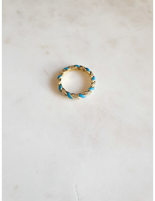 ANEL ENTRANÇADO AZUL