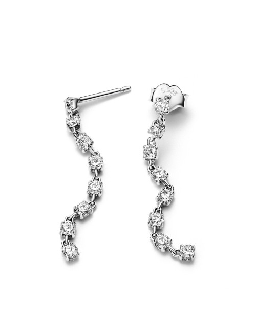 Brincos Sparkling Eight Stones Pandora