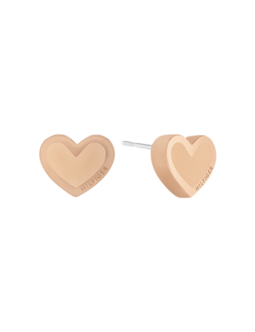 Brincos Enamel Hearts Tommy Hilfiger