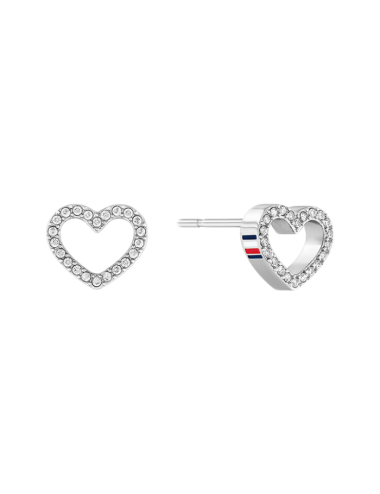 Brincos Enamel Hearts Tommy Hilfiger