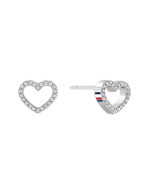 Brincos Enamel Hearts Tommy Hilfiger