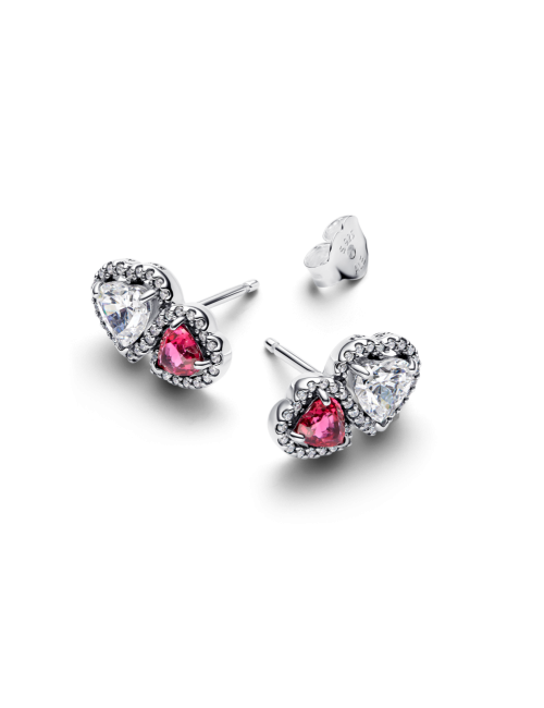 Brincos Corações Cintilante Pandora