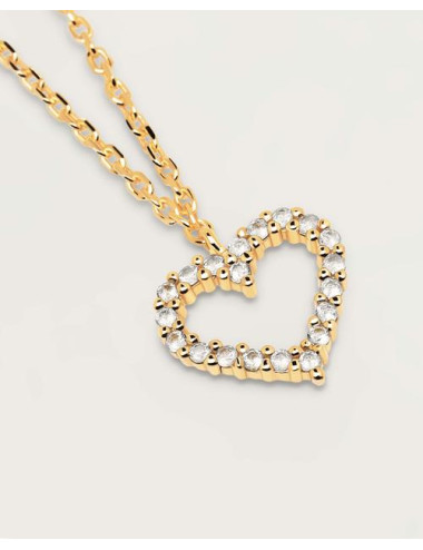COLAR WHITE HEART GOLD PDPAOLA