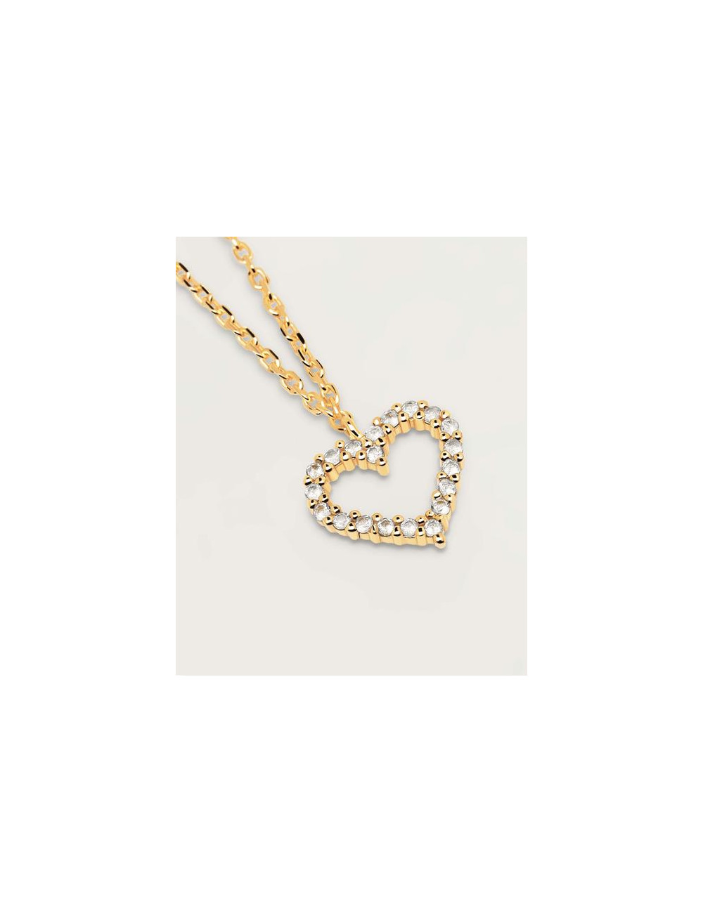 COLAR WHITE HEART GOLD PDPAOLA