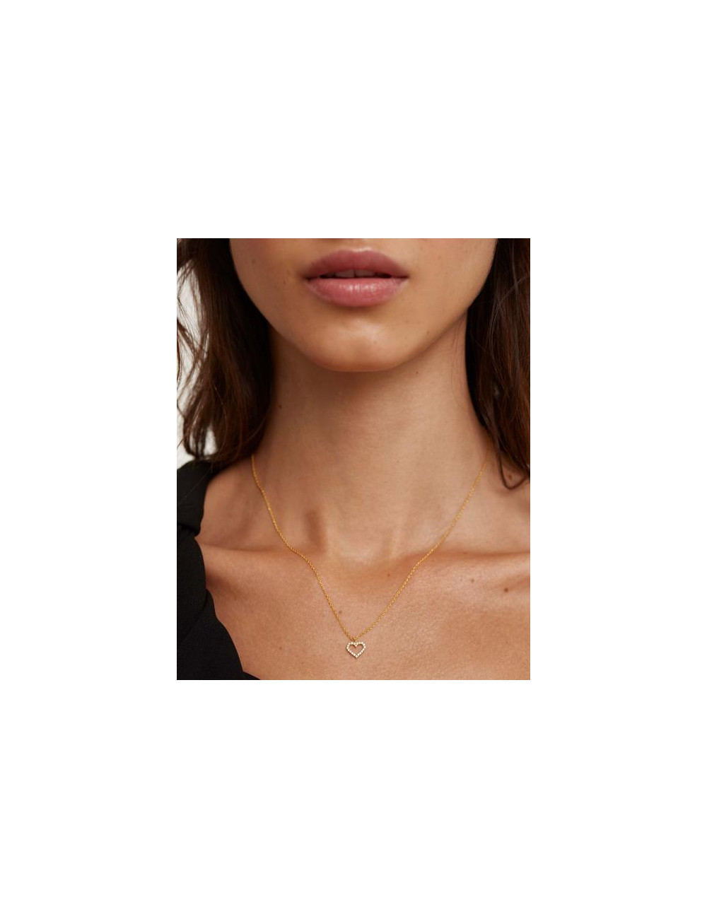 COLAR WHITE HEART GOLD PDPAOLA