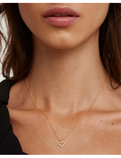 COLAR WHITE HEART GOLD PDPAOLA