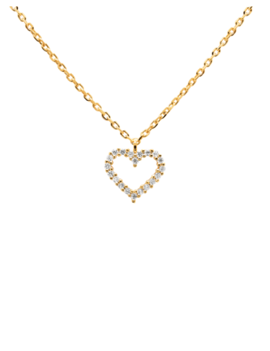 COLAR WHITE HEART GOLD PDPAOLA