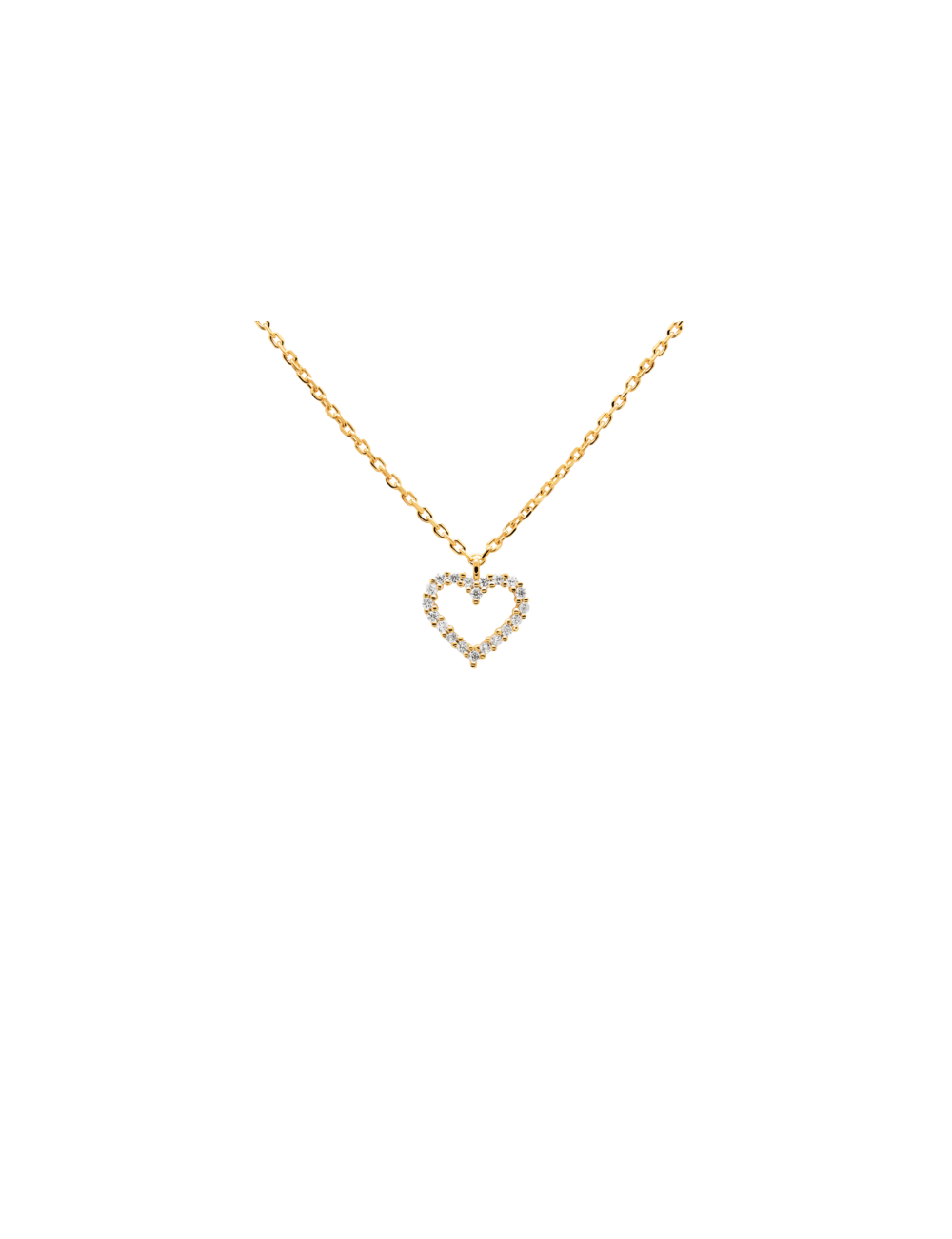COLAR WHITE HEART GOLD PDPAOLA