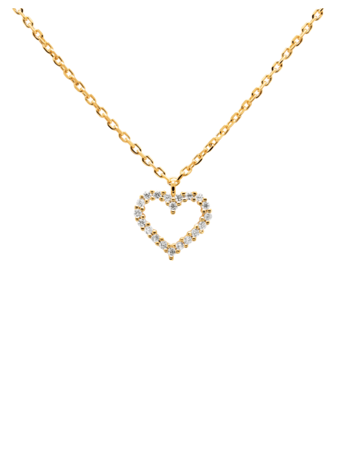 COLAR WHITE HEART GOLD PDPAOLA