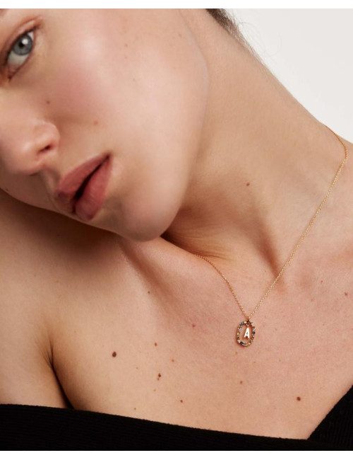 LETTER A GOLD NECKLACE PDPAOLA