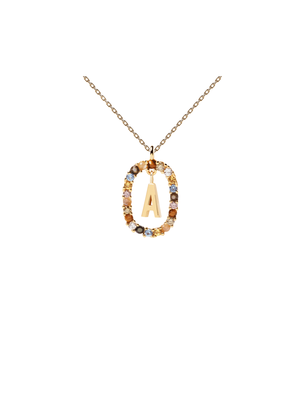 LETTER A GOLD NECKLACE PDPAOLA