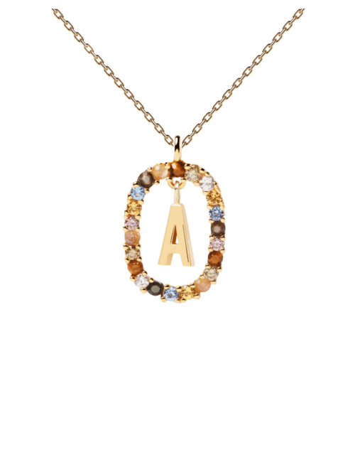 LETTER A GOLD NECKLACE PDPAOLA