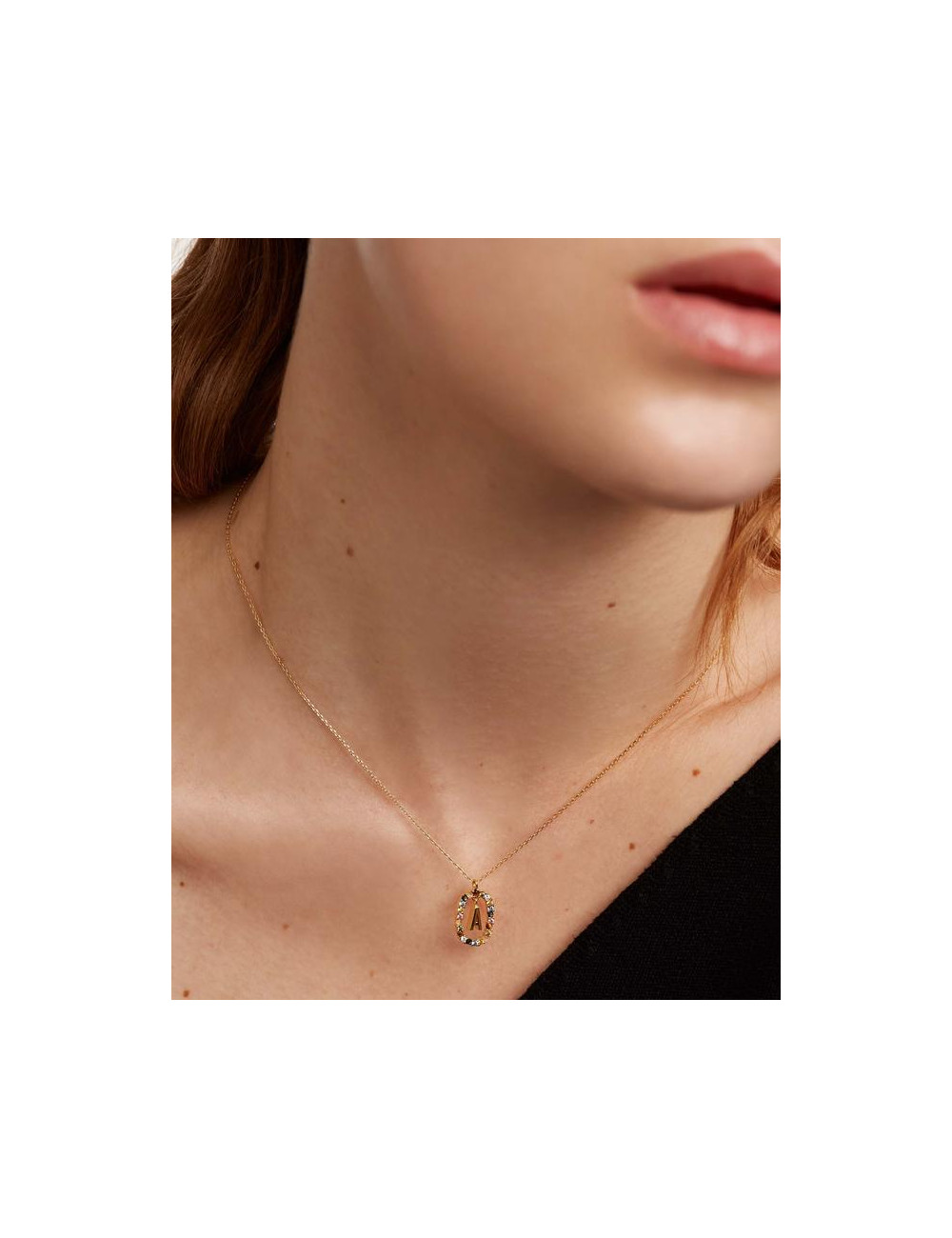 LETTER A GOLD NECKLACE PDPAOLA