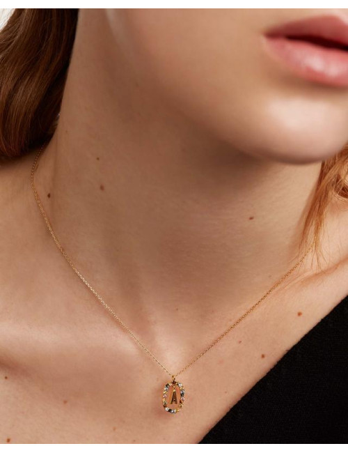 LETTER A GOLD NECKLACE PDPAOLA