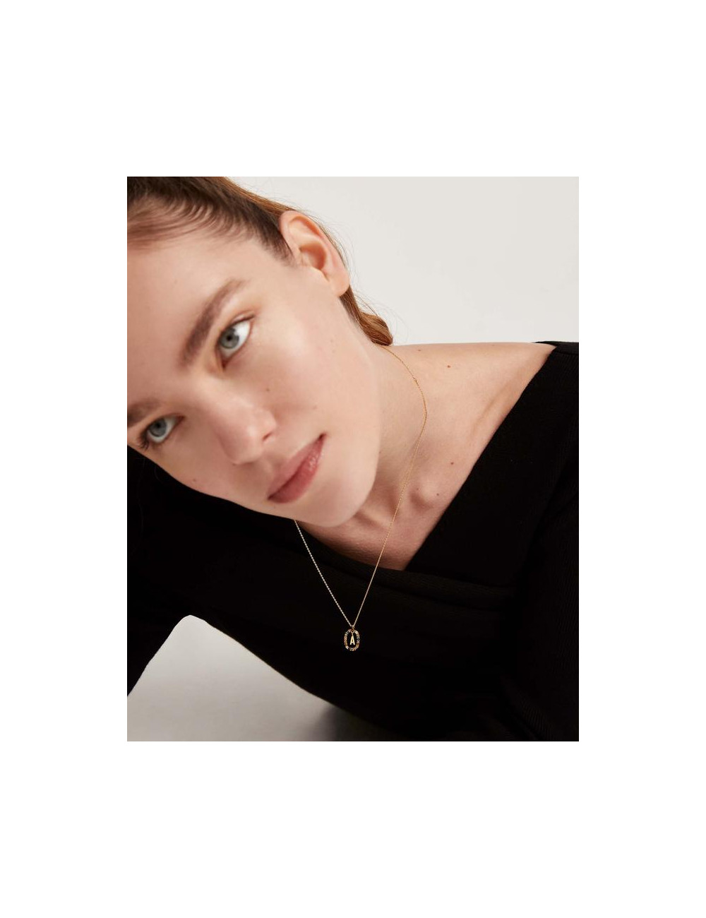 LETTER A GOLD NECKLACE PDPAOLA
