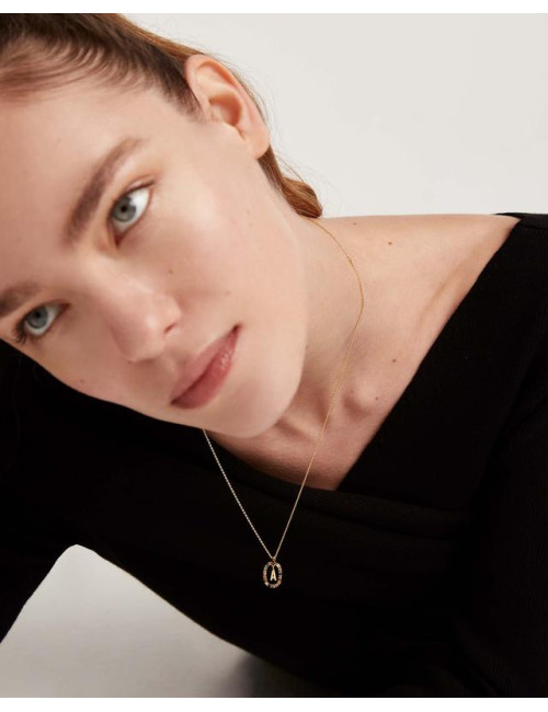 LETTER A GOLD NECKLACE PDPAOLA