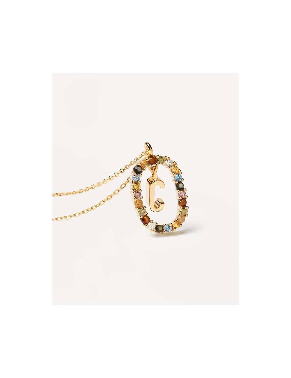 LETTER C GOLD NECKLACE PDPAOLA